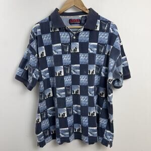 Vintage Pivot Rules Golf Polo XL Plaid Golfers 90s